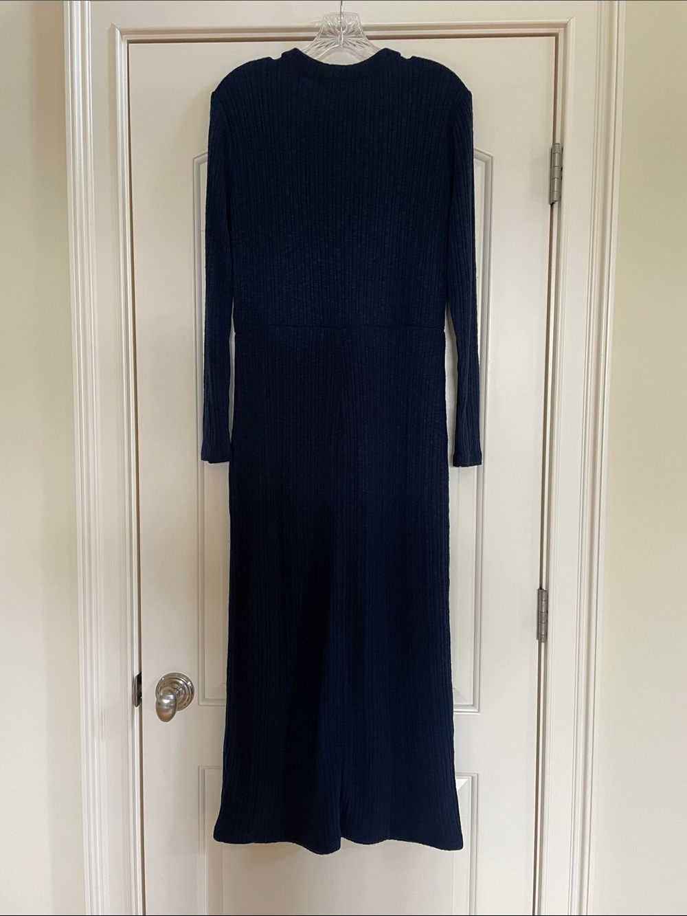 LOFT Long Ribbed Maxi Dress in Navy